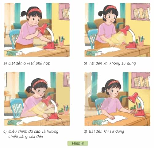 Công nghệ lớp 3 Bài 2: Sử dụng đèn học trang 10, 11, 12, 13