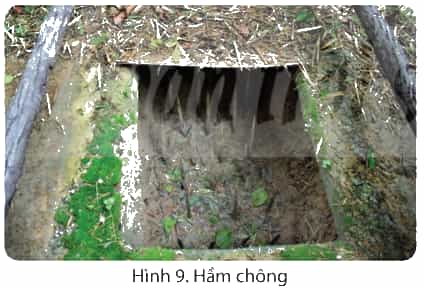 Quan sát các hình 6, 7, 8, 9 và đọc thông tin, em hãy cho biết: - Địa đạo Củ Chi có những công trình tiêu biểu nào. - Điểm nổi bật của từng công trình là gì.