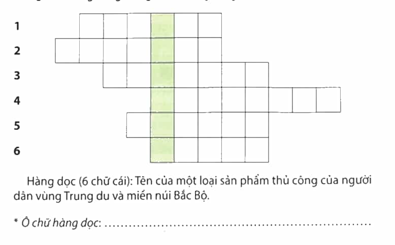 Vở bài tập Lịch Sử và Địa Lí lớp 4 Chân trời sáng tạo Bài 6: Một số nét văn hoá ở vùng trung du và miền núi Bắc Bộ