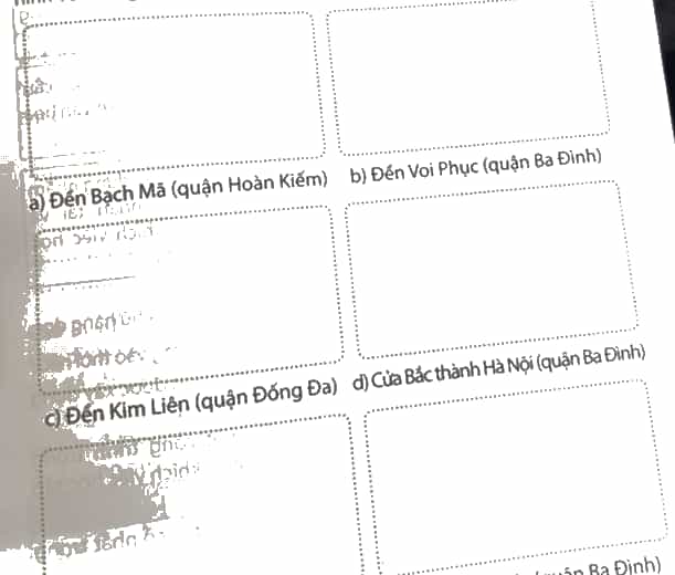 Vở bài tập Lịch Sử và Địa Lí lớp 4 Chân trời sáng tạo Bài 12: Thăng Long - Hà Nội