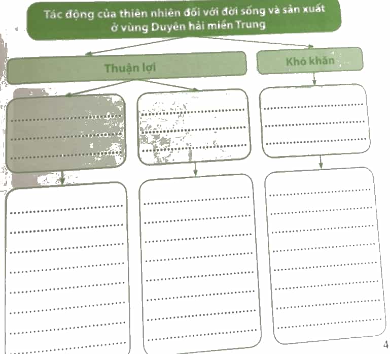 Vở bài tập Lịch Sử và Địa Lí lớp 4 Chân trời sáng tạo Bài 14: Thiên nhiên vùng duyên hải miền Trung