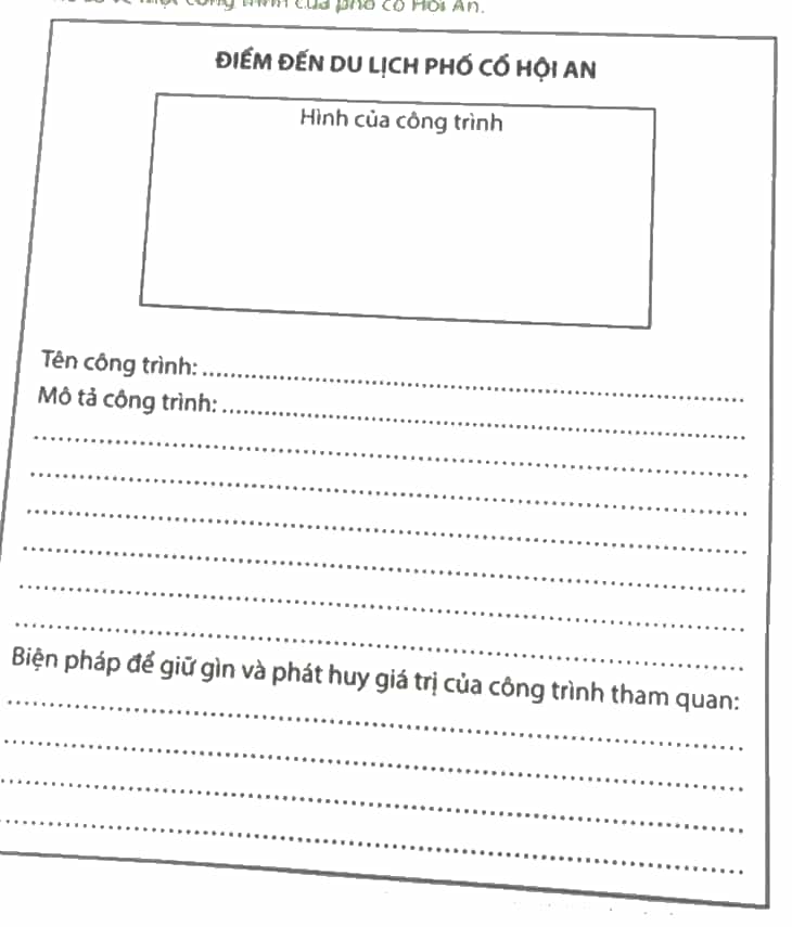 Vở bài tập Lịch Sử và Địa Lí lớp 4 Chân trời sáng tạo Bài 18: Phố cổ Hội An