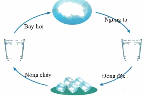 Vẽ sơ đồ sự chuyển thể của nước theo gợi ý sau.