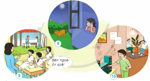 Nói về nguyên nhân và tác hại của tiếng ồn gây ra cho con người ở mỗi tình huống dưới đây.