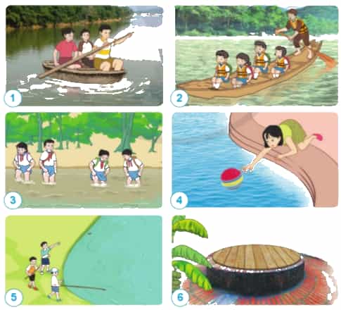 Nêu những việc nên hoặc không nên làm để phòng tránh đuối nước trong các hình dưới đây.