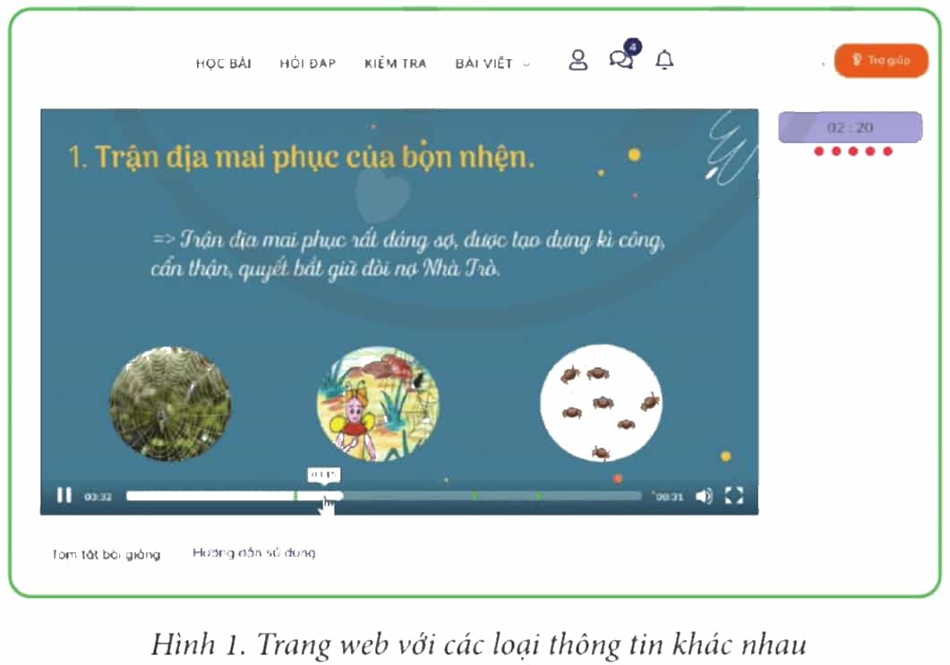 Tin học lớp 4 Cánh diều Bài 1: Các loại thông tin chính trên trang web