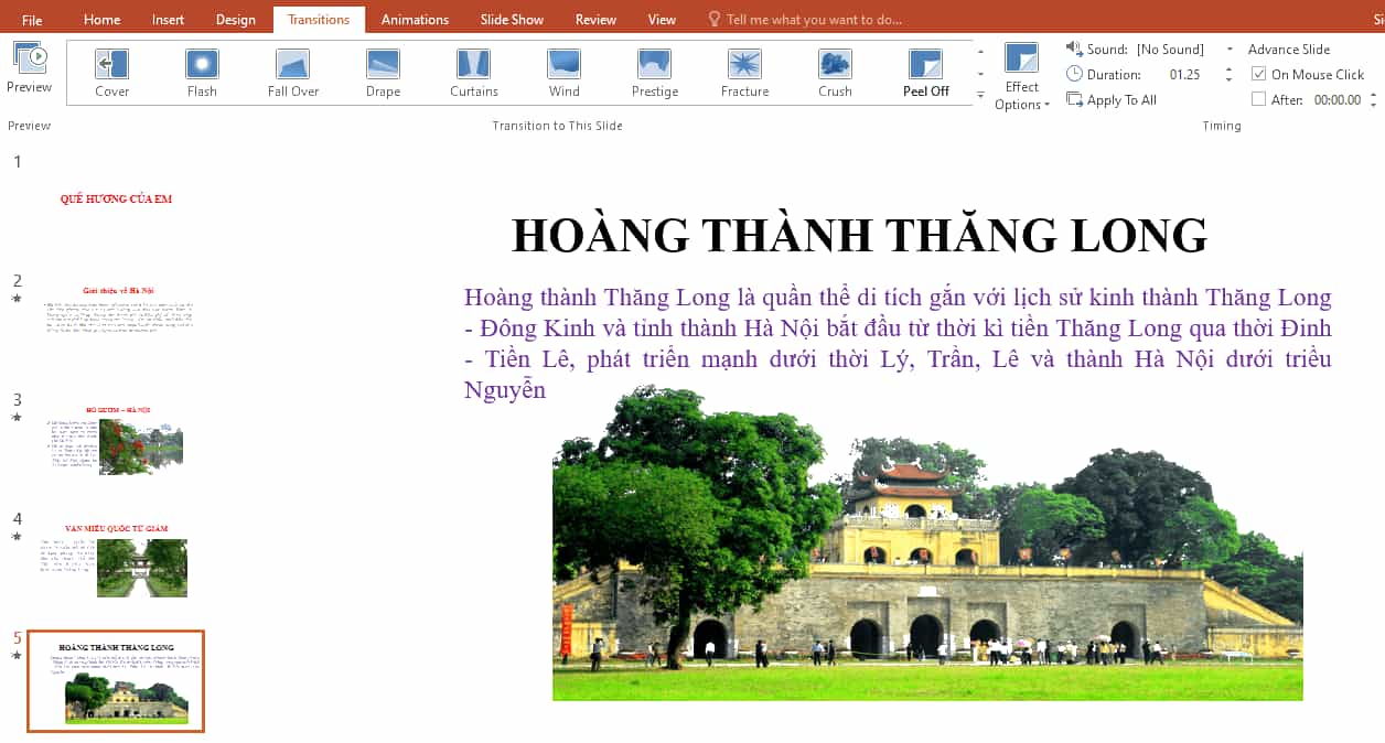 Tin học lớp 4 Cánh diều Bài 3: Hiệu ứng chuyển trang chiếu