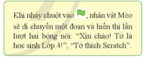 Tin học lớp 4 Cánh diều Bài 2: Tạo chương trình Scratch đầu tiên