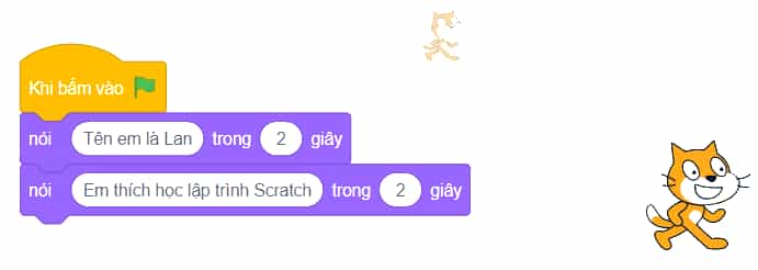 Tin học lớp 4 Cánh diều Bài 2: Tạo chương trình Scratch đầu tiên