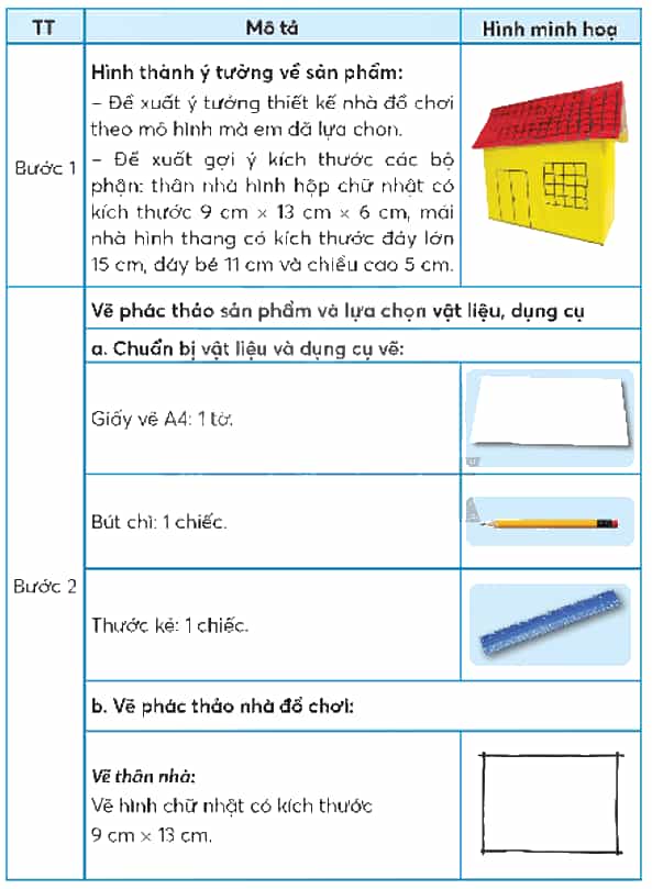 Công nghệ lớp 5 Chân trời sáng tạo Bài 4: Thực hành thiết kế nhà đồ chơi