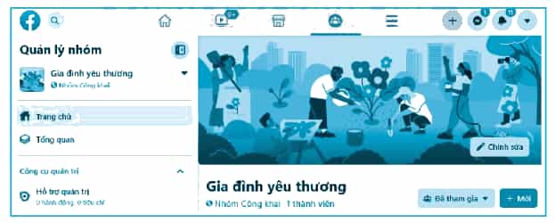 Em hãy thực hành tạo một nhóm kín với tên Gia đình yêu thương, sau đó thêm tài khoản các thành viên gia đình (ảnh 3)