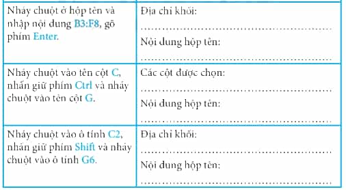 Thực hiện thao tác ở cột bên trái và ghi kết quả vào chỗ chấm ở cột bên phải