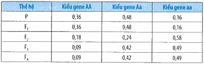Nghiên cứu sự thay đổi thành phần kiểu gene của quần thể giao phối qua 5 thế hệ