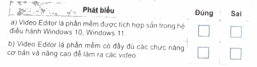 Đánh dấu X vào cột Đúng/Sai tương ứng trang 44 sách bài tập Tin 9