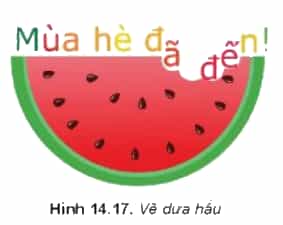 Em hãy mở lại hình miếng dưa hấu đã vẽ ở bài trước và thêm chi tiết để được như Hình 14.17