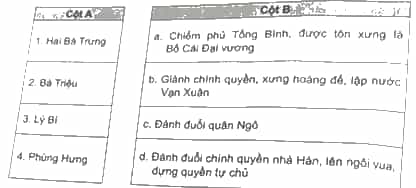 Các cuộc khởi nghĩa trong thời kì Bắc thuộc