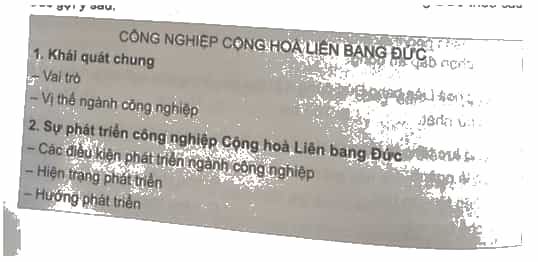 Viết báo cáo về sự phát triển công nghiệp Cộng hoà Liên bang Đức theo cấu trúc gợi ý sau