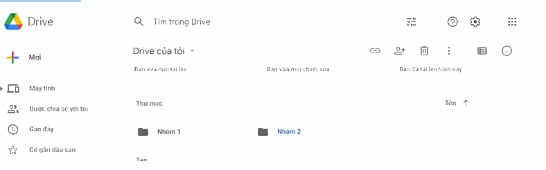 Em hãy mở tệp của một nhóm đã được chia sẻ trên Google Drive ở bài thực hành