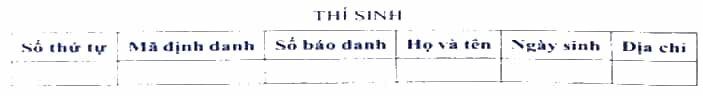 Trong CSDL quan hệ phục vụ một cuộc thi tốt nghiệp