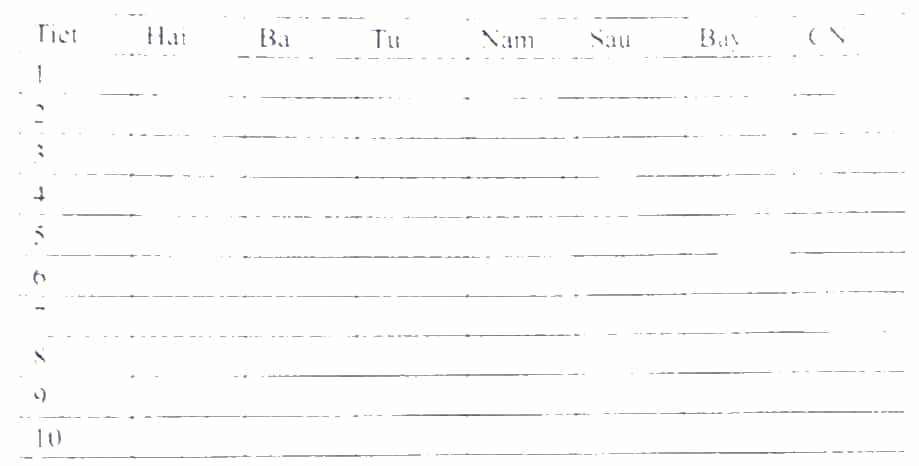 Bạn Nam đang lập thời khoá biểu học tập cho chính mình Nam sử dụng phần mềm Excel