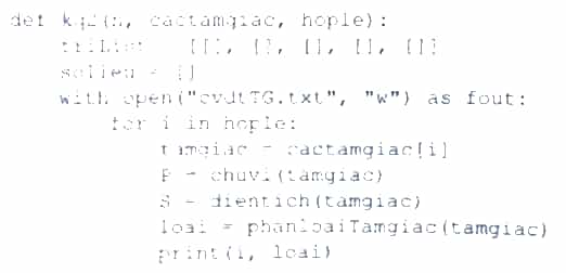 Thực hiện bài tập lớn về lập trình Python xử lí Tam giác