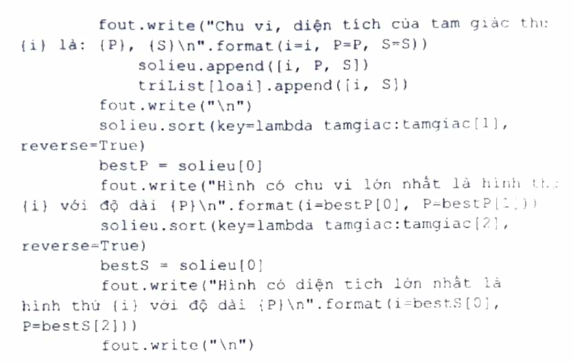 Thực hiện bài tập lớn về lập trình Python xử lí Tam giác