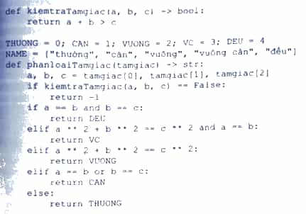 Thực hiện bài tập lớn về lập trình Python xử lí Tam giác