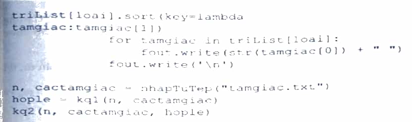 Thực hiện bài tập lớn về lập trình Python xử lí Tam giác