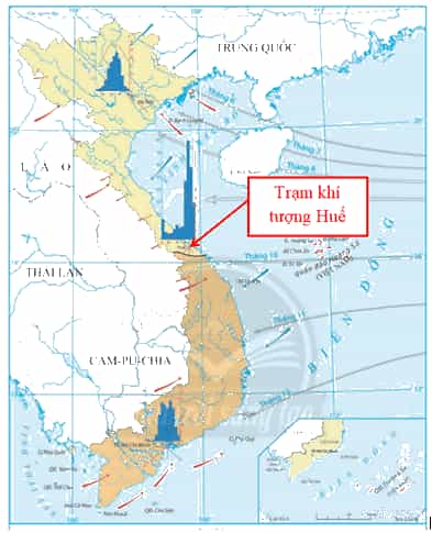 Xác định vị trí của trạm khí tượng mà em lựa chọn trên hình 6.1