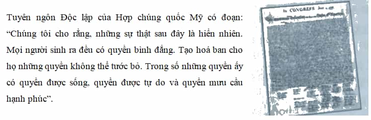 Em hãy cho biết tính chất tiến bộ trong Tuyên ngôn Độc lập của Hợp chúng quốc Mỹ