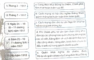 Hãy ghép mốc thời gian ở bên trái với ô thông tin ở bên phải