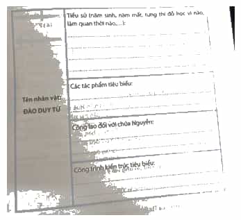 Sưu tầm thêm thông tin, em hãy hoàn thiện thẻ nhớ về Đào Duy Từ vào bảng sau