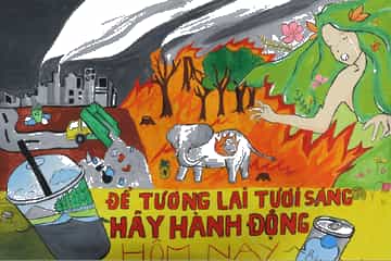 Em hãy vẽ một bức tranh tuyên truyền về việc bảo vệ môi trường và tài nguyên thiên nhiên