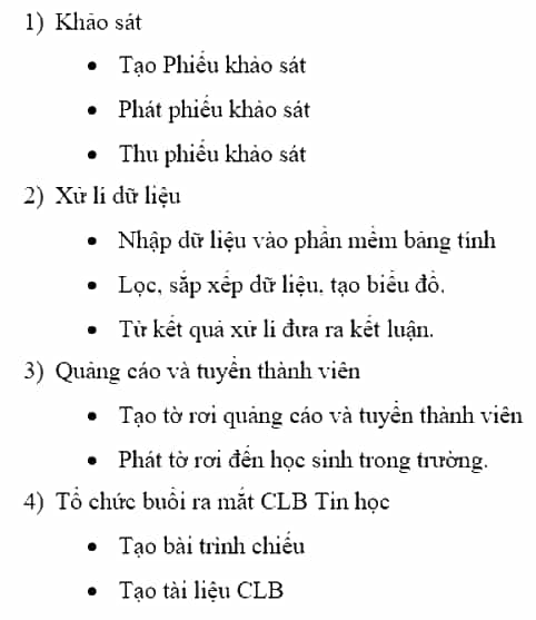 Em hãy sử dụng phần mềm soạn thảo văn bản để nhập dữ liệu cho dự án