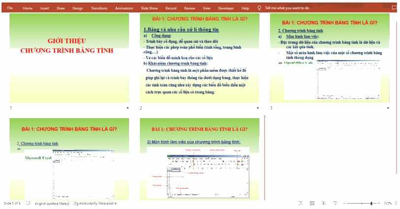 Em hãy tạo bài trình chiếu giới thiệu một nội dung Tin học mà em chọn