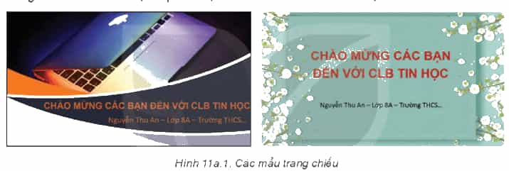 Em hãy quan sát hai trang chiếu trong Hình 11a.1, so sánh hai trang chiếu