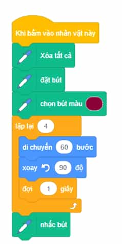 Em hãy nâng cấp chương trình VeHinh.sb3 bằng cách bổ sung một nhân