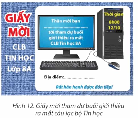 Sử dụng phần mềm Word để thiết kế một mẫu giấy mời tương tự như ở Hình 12