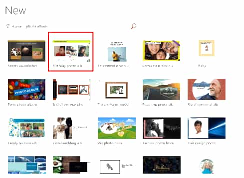 Thực hành tìm bản mẫu phù hợp để tạo một album ảnh