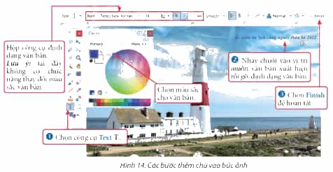 Thực hiện thêm văn bản vào ảnh theo hướng dẫn ở mục 4