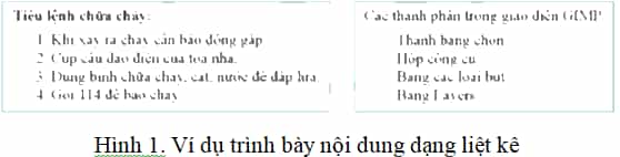 Em hãy thay đổi kí tự đầu đoạn danh sách liệt kê trong hình 1 như sau