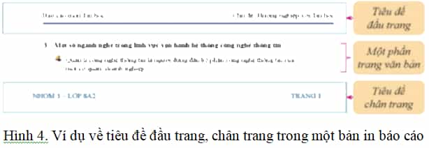 Em hãy tạo nội dung tiêu đề dấu trang chân trang tương tự như ví dụ trong Hình 4