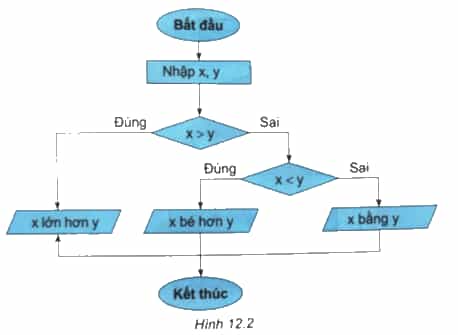 Sơ đồ khối trong Hình 12.2 mô tả thuật toán nào Câu 12.3 trang 56 SBT Tin học 8