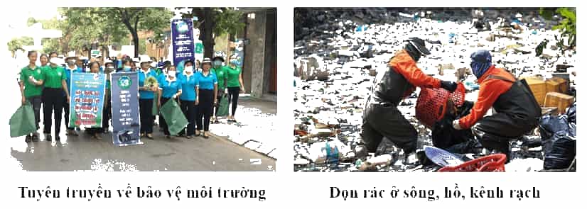 Sưu tầm hình ảnh về một số hoạt động bảo vệ môi trường ở địa phương em sinh sống