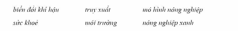 Điền các từ hoặc cụm từ thích hợp cho sẵn vào chỗ trống để hoàn thành đoạn thông tin 