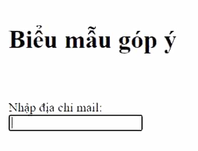 Em hãy thêm vào biểu mẫu trong các ví dụ trên những thành phần sau: a. Hộp văn bản để người dùng cập nhập địa chỉ emai. (ảnh 1)