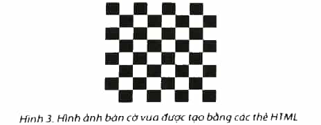 Em hãy sử dụng các thẻ HTML đã học để tạo bàn cờ vua như Hình 3