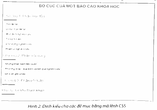 Em hãy tổ chức lại mã lệnh CSS thành các vùng chọn cho tệp bao-cao- khoa-hoc.html