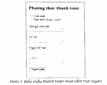 Em hãy tạo biểu mẫu cho phép người dùng nhập thông tin thanh toán như Hình 1